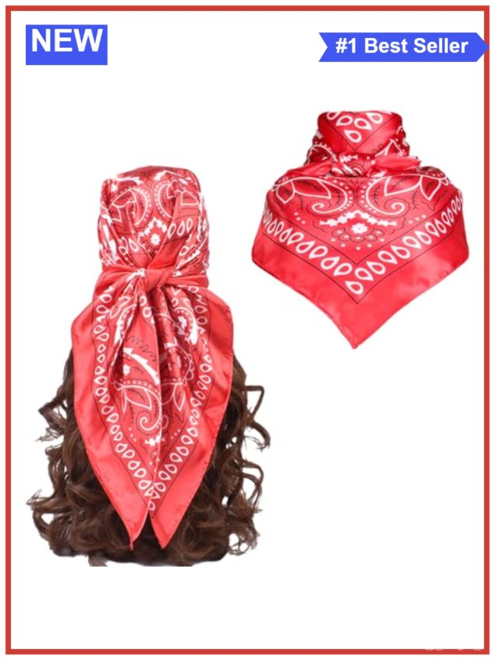 35" Large Square Satin Scarf Silky Head Wrap Bandana Sleep Hair Scarf